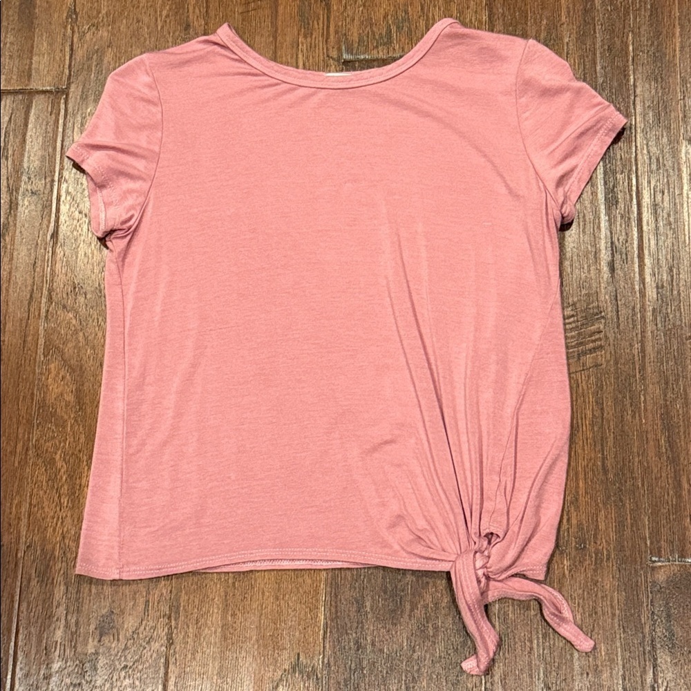 Medium Olivia Rae Pink Side-Tie Short Sleeve Top - Picture 8 of 8